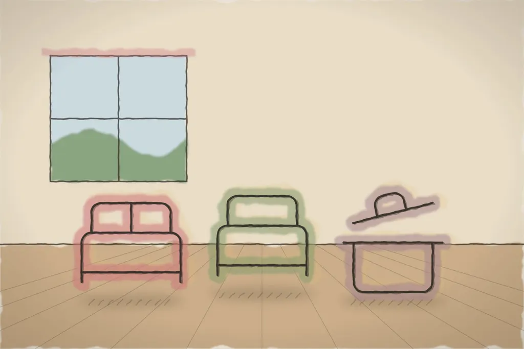 Bungalow de familie cu baie proprie și chicinetă (ilustrație)